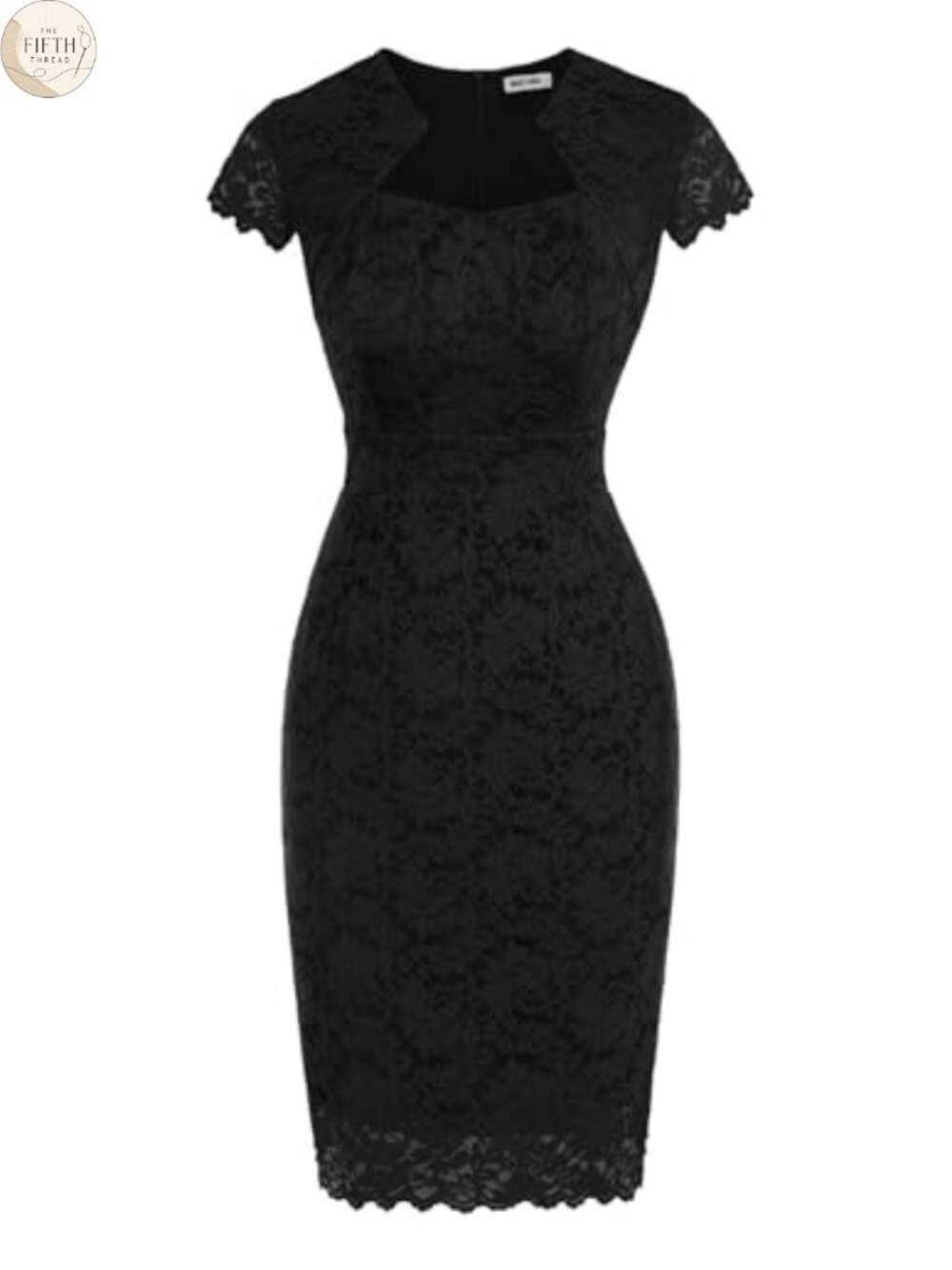 Women Cocktail Lace Dress Cap Sleeve Knee Length Bodycon Party Dress